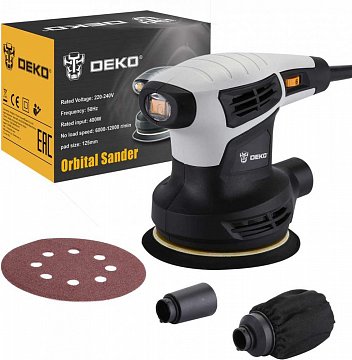 Шлифмашина эксцентриковая сетевая DEKO DKG400-125 063-2203